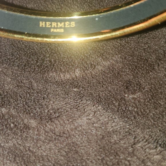 Hermes gold enamel bangle bracelet with Anchors ⚓ - Picture 2 of 5